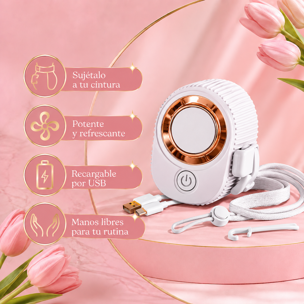 Brisa Ámbar Move – Ventilador portátil de cintura recargable