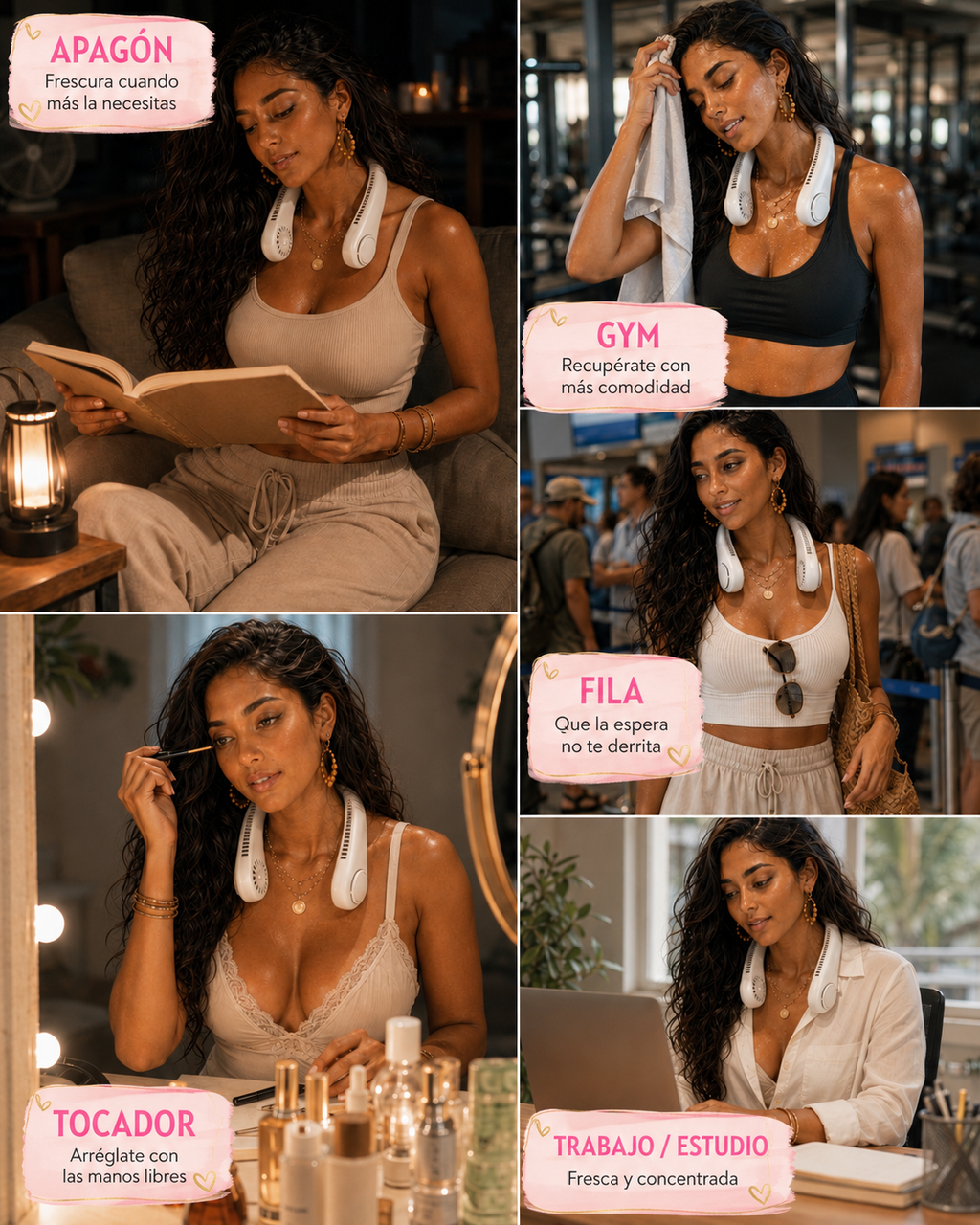 Brisa Ámbar — Mini ventilador portátil de cuello