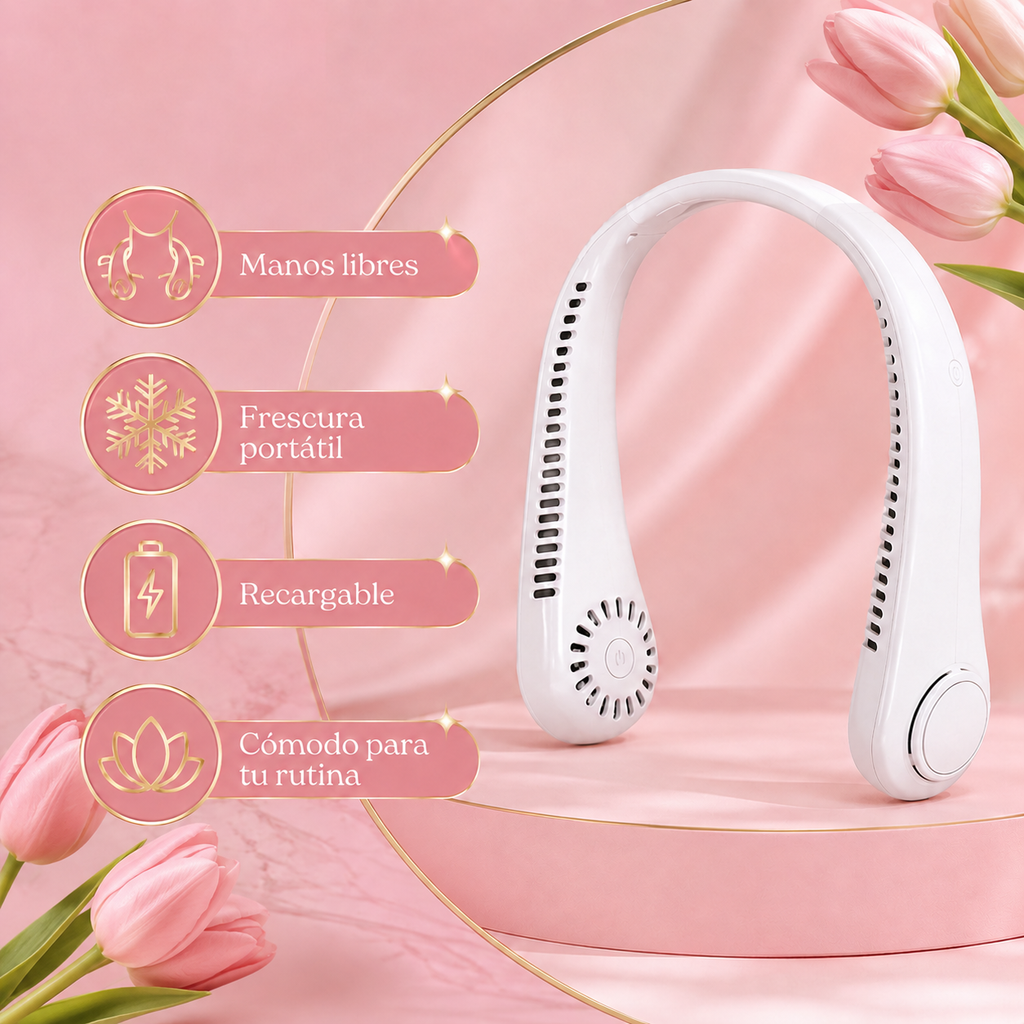 Brisa Ámbar — Mini ventilador portátil de cuello